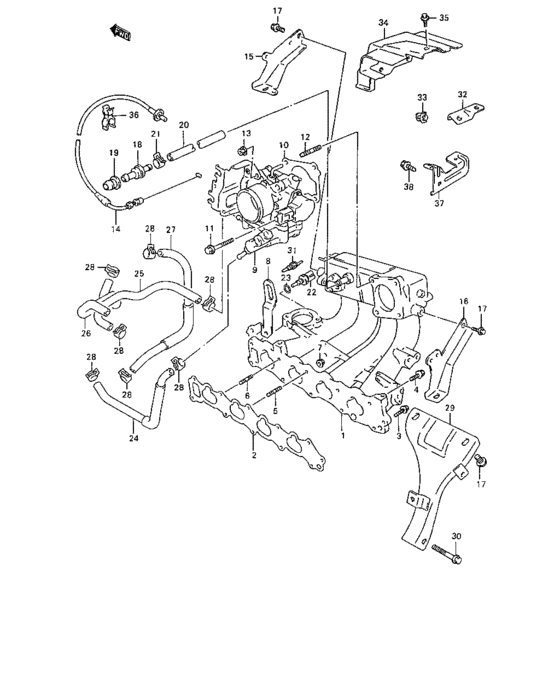 Intake manifold and throttle body