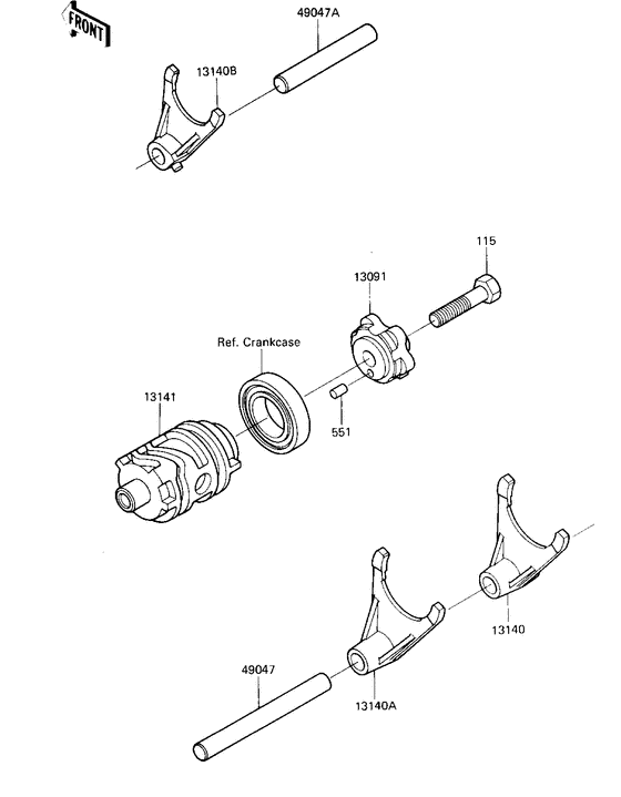 Gear change drum & forks