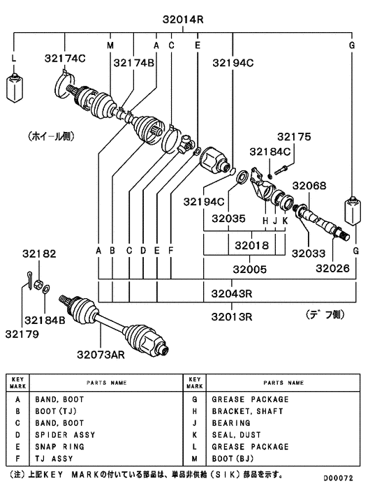 Front axle drive shaft