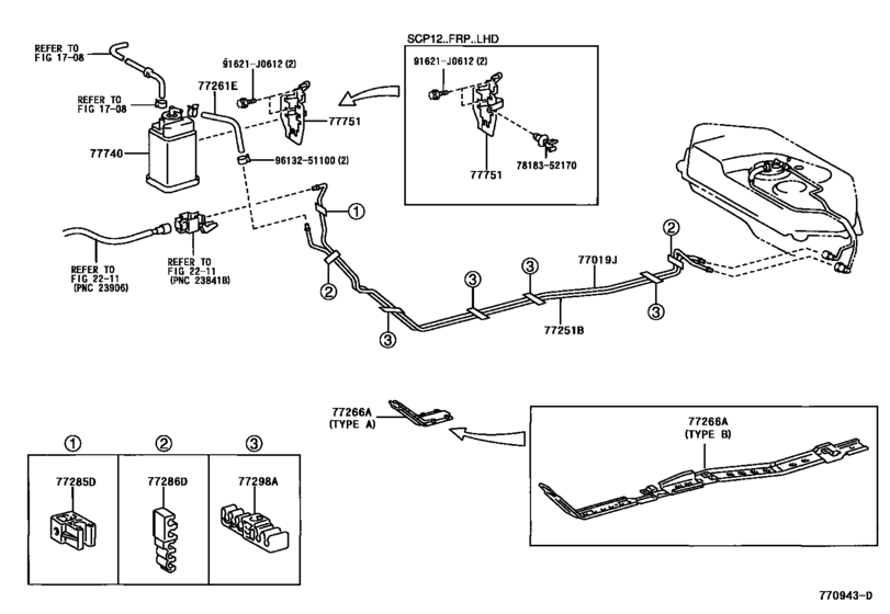 Fuel Tank & Tube for 2002 2005 Toyota YARIS/ ECHO/ VIOS/ LIMO SCP12 U.S.A. sales region