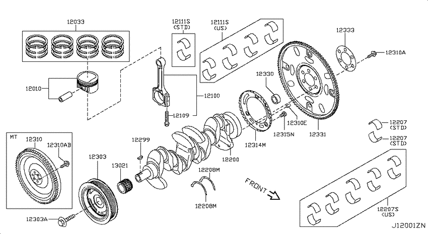 Piston,crankshaft & flywheel
