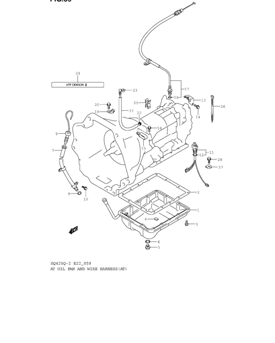 At oil pan and wire harness