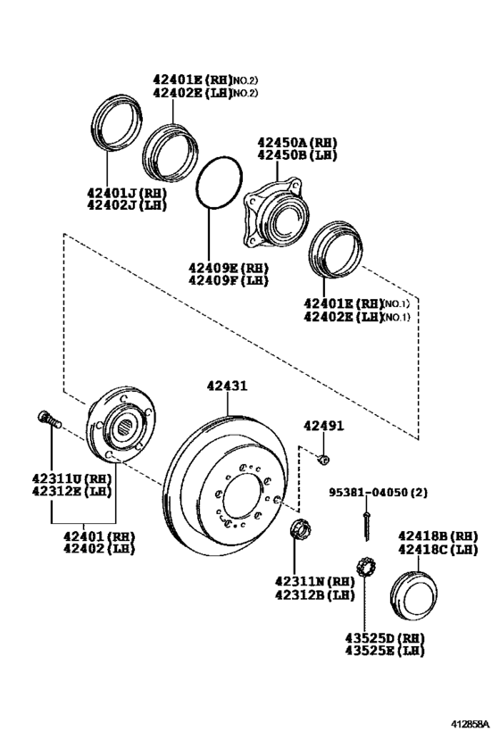 Rear Axle Shaft & Hub for 2008 - 2016 Toyota SEQUOIA USK60 | General ...