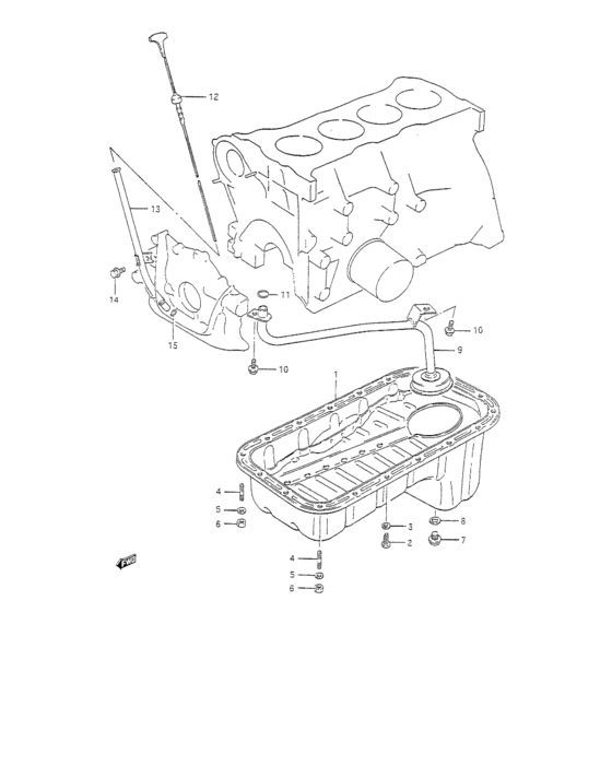 Oil pan and oil level gauge
