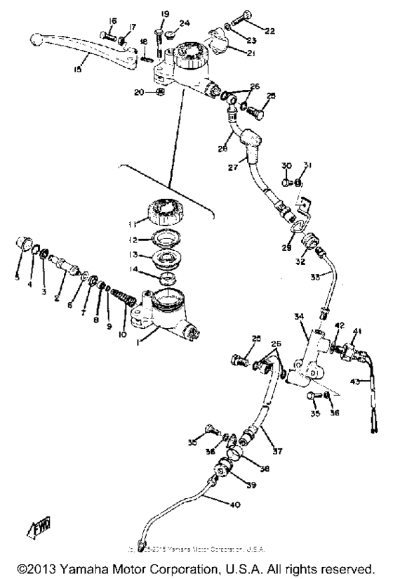 Master cylinder brake hose