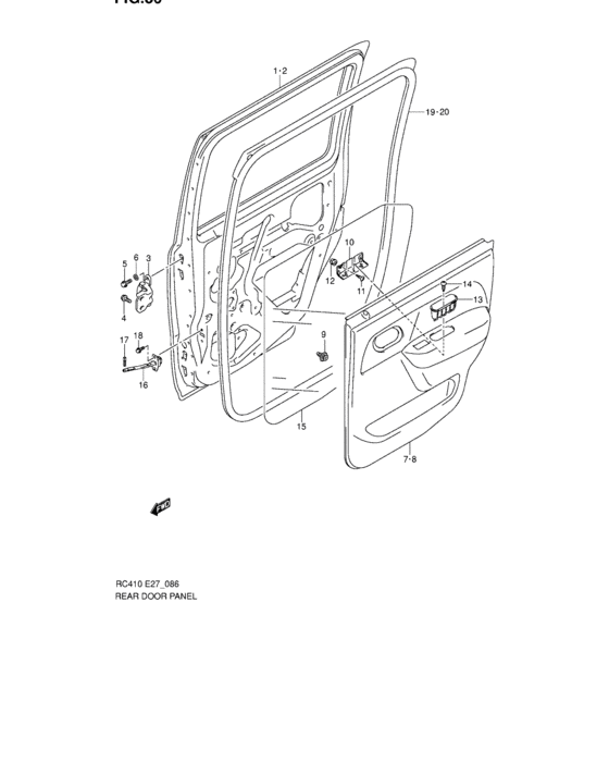 Rear door panel