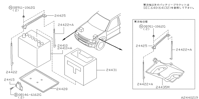 Battery & battery mounting