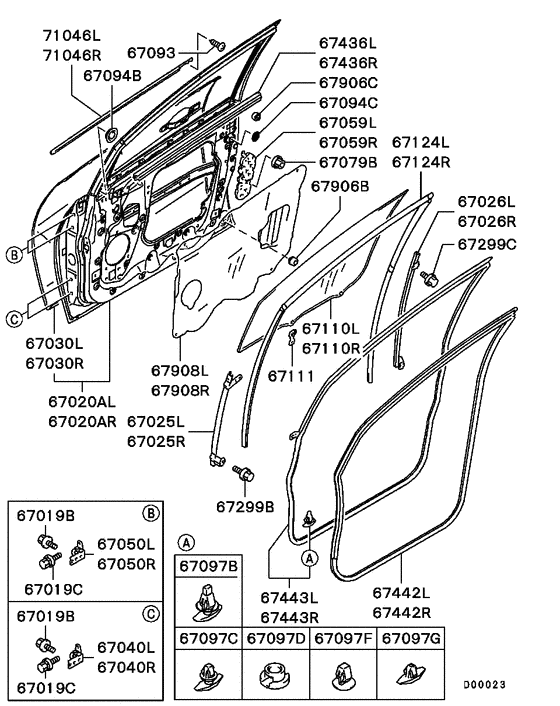 Front door panel & glass