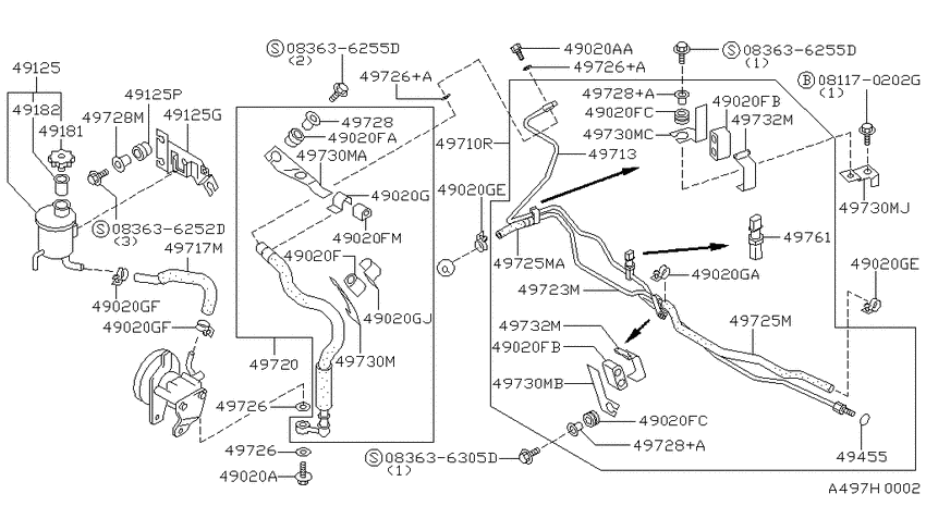 Power steering piping