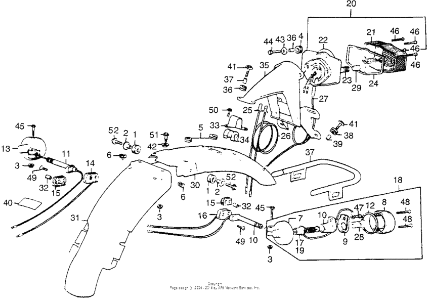 Rear fender + taillight + right rear turn signal