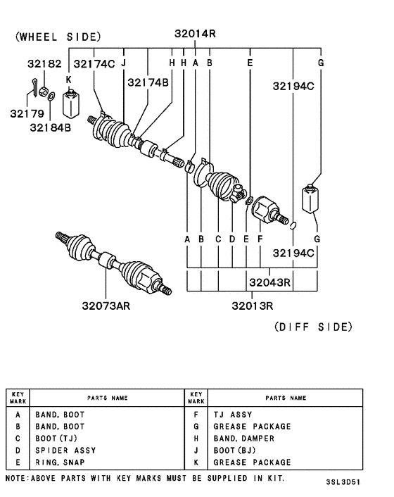 Front axle drive shaft