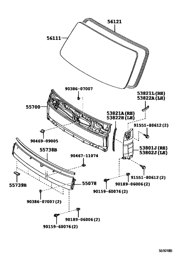 Front Panel & Windshield Glass