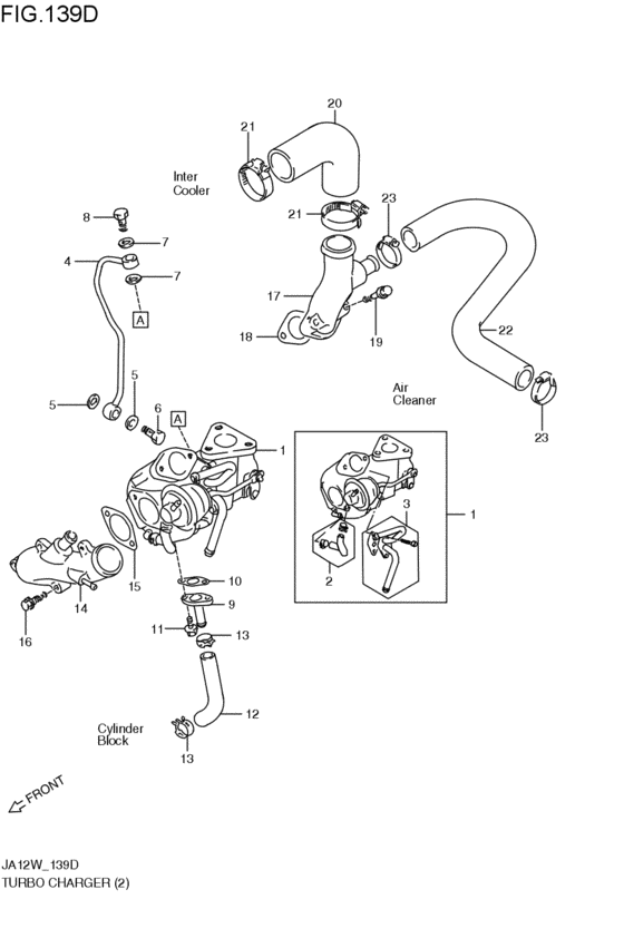 turbo charger for 1996 - 1997 Suzuki JIMNY JA22W | Japan sales region