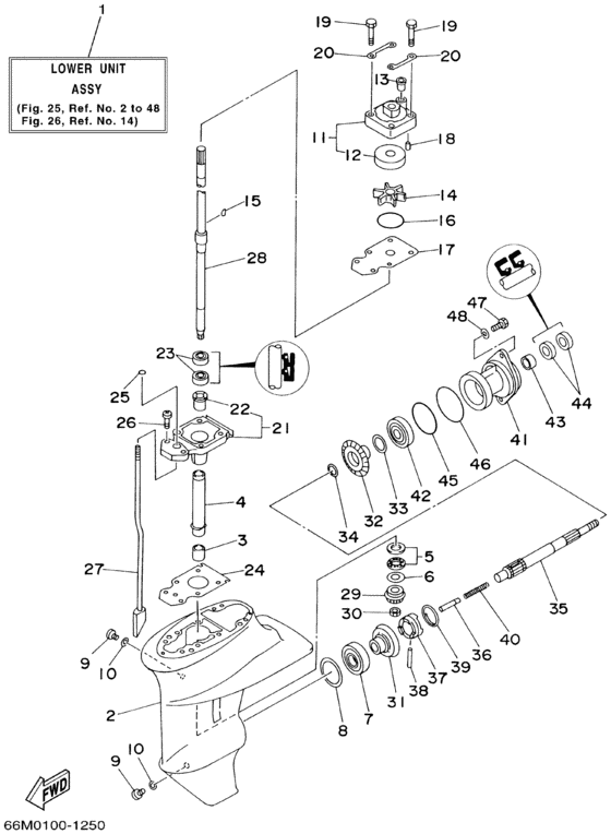 Lower casing drive