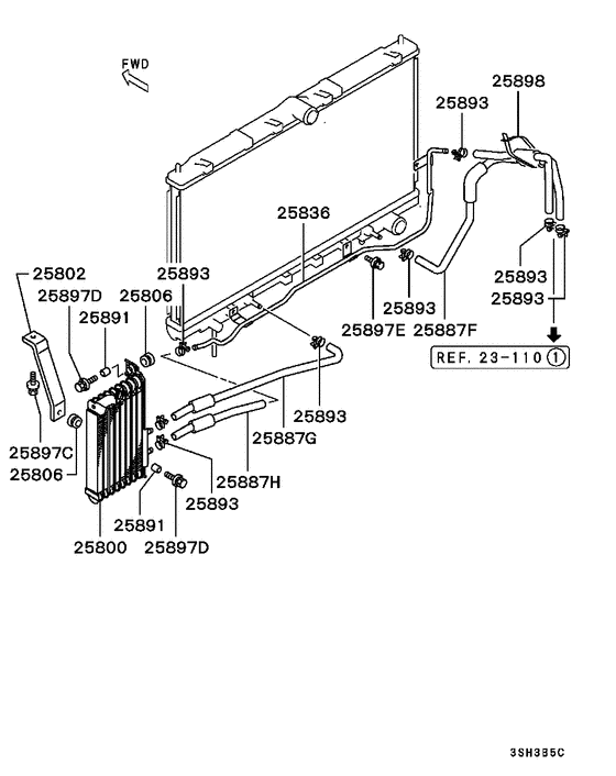 A/t oil cooler & tube