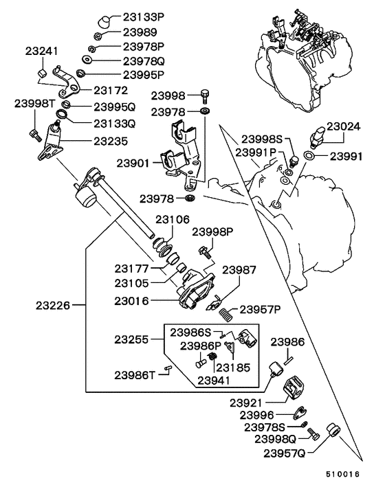 M/t gearshift control
