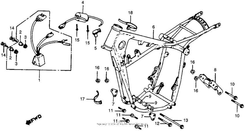 Frame + ignition coil 80