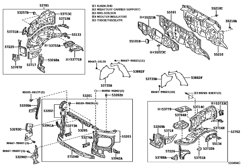 Front Fender Apron & Dash Panel