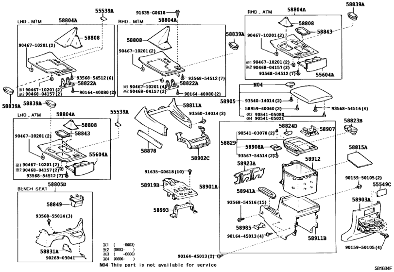 Console Box Bracket For 00 05 Toyota Land Cruiser Hdj100 Europe Sales Region