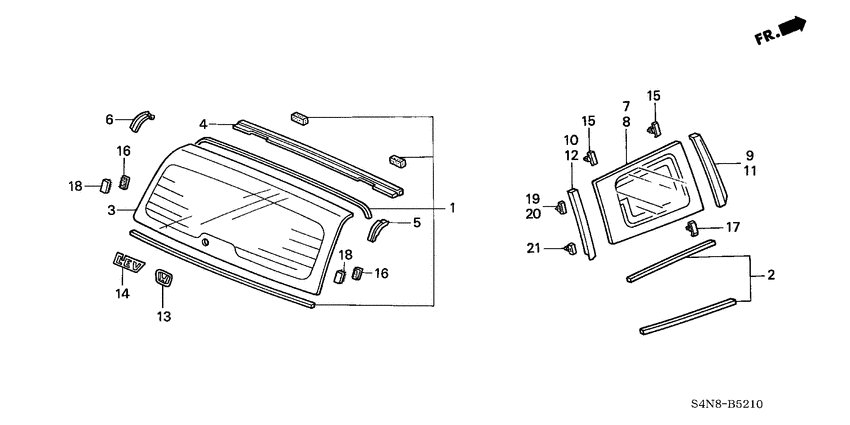Rear windshield/ quarter glass