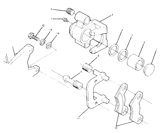 Front brake caliper assembly