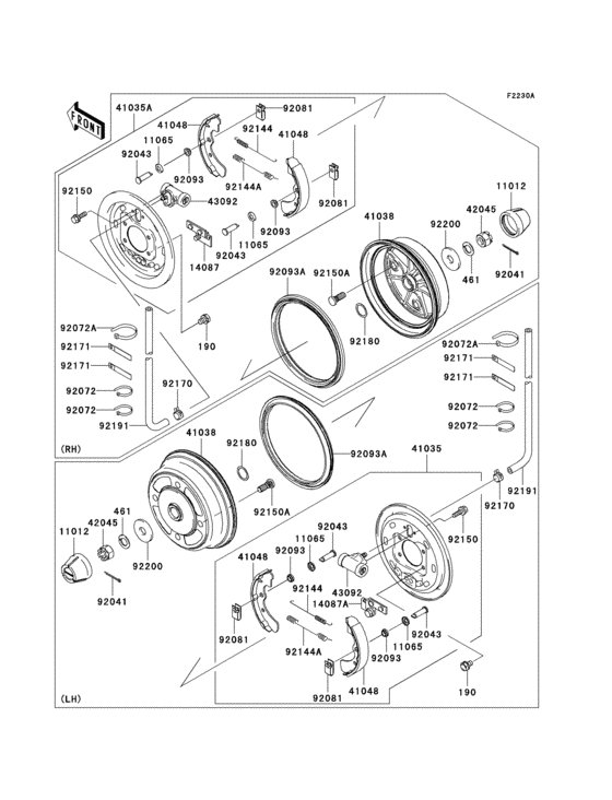 Front hubs/brakes(j7f/j8f)