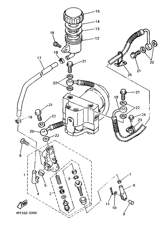 Rear master cylinder