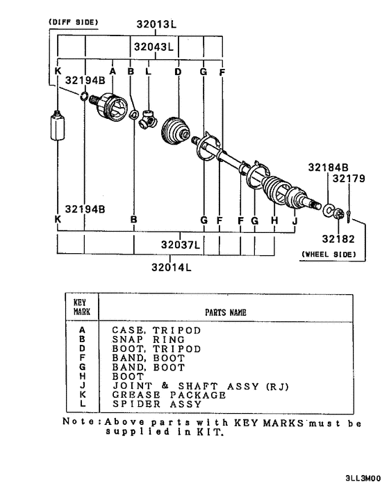 Front axle drive shaft