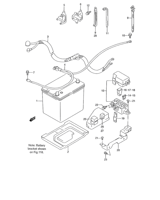 A battery and electric parts