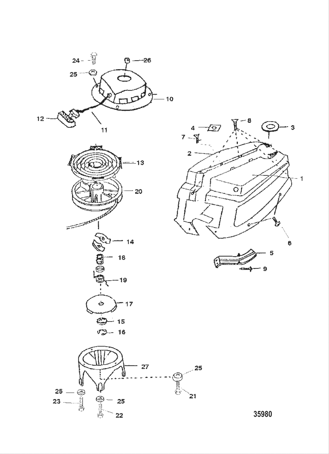 Cowling/recoil Starter