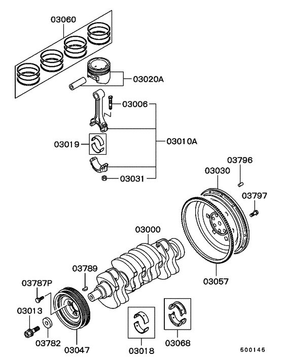 Piston & crankshaft