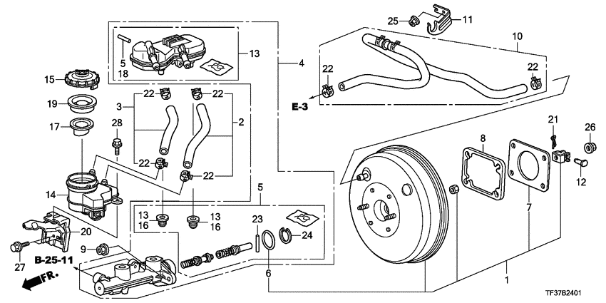 Brake master cylinder/mas ter power