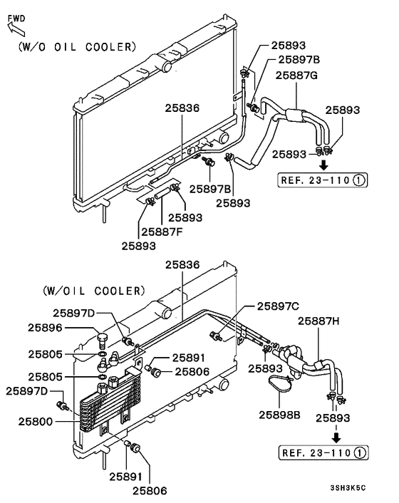 A/t oil cooler & tube