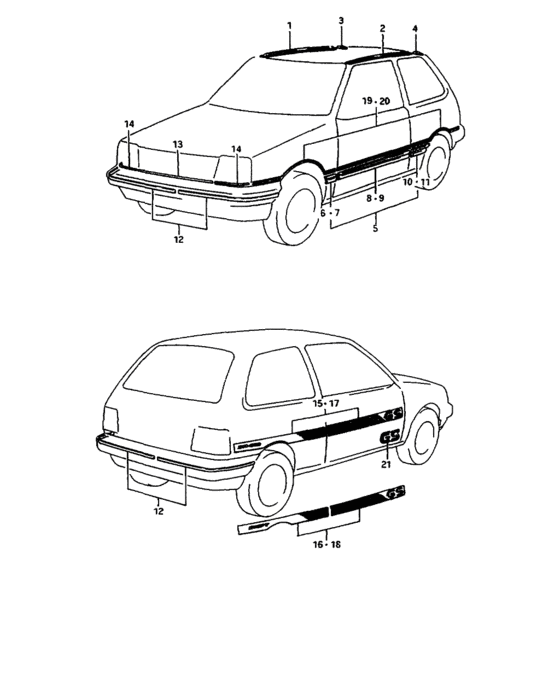 Molding and stripe tape