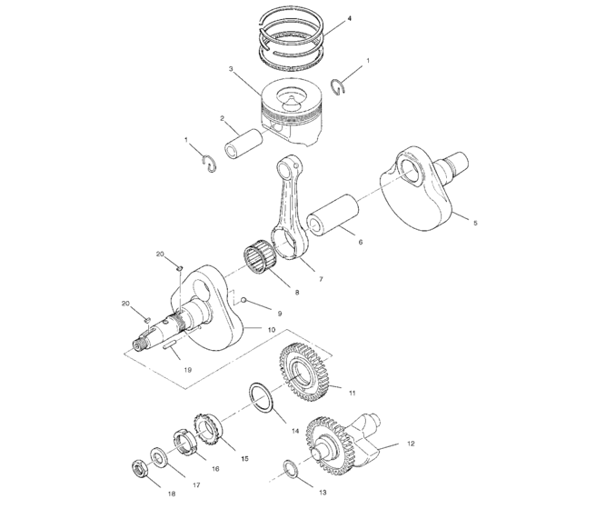 Crankshaft and piston