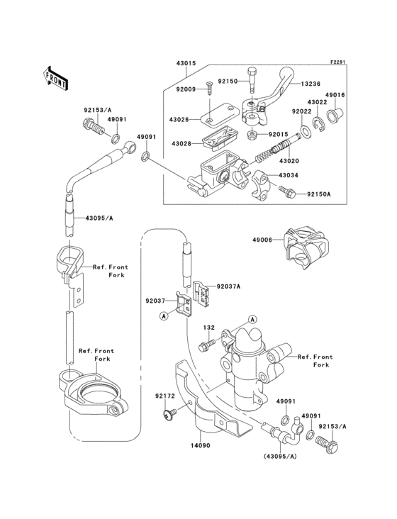 Front master cylinder