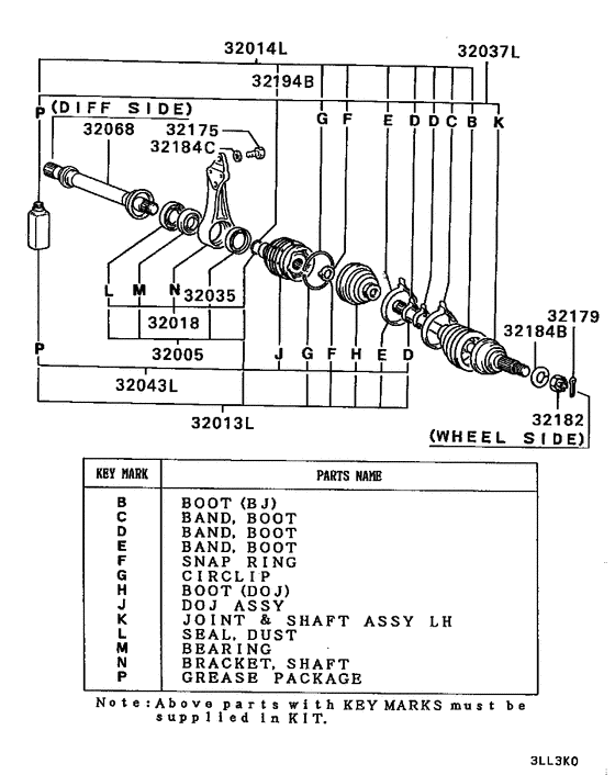 Front axle drive shaft