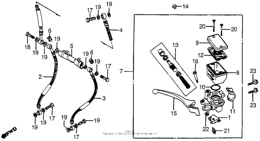 Front brake master + cylinder