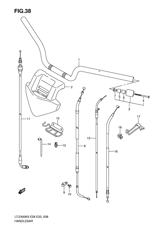 Handlebar for 2009 Suzuki LTZ400 LTZ400 (QuadSport) Canada