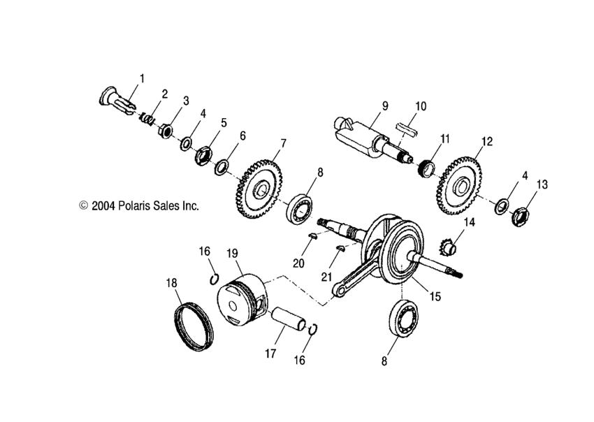 Crankshaft and piston