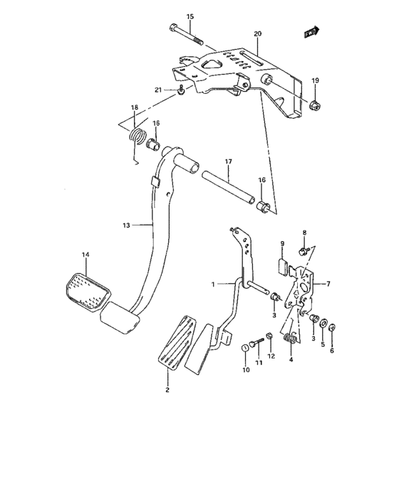 Pedal and pedal bracket