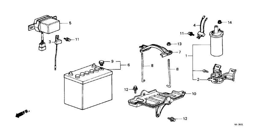 Ignition coil/battery
