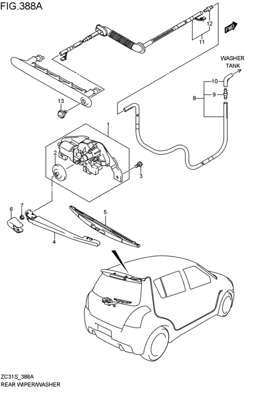 rear wind windshield wiper / washer