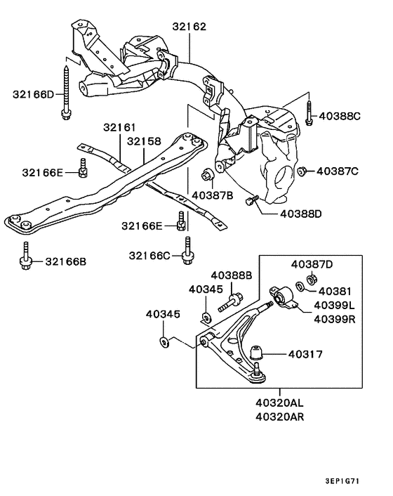 Front susp arm & member
