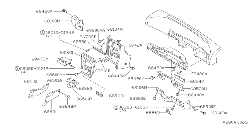 Instrument panel, pad & cluster lid