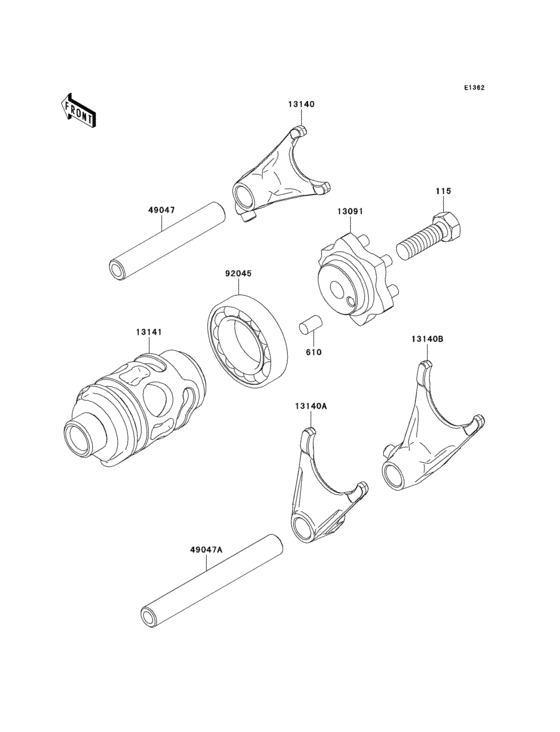 Gear change drum/shift fork(s)