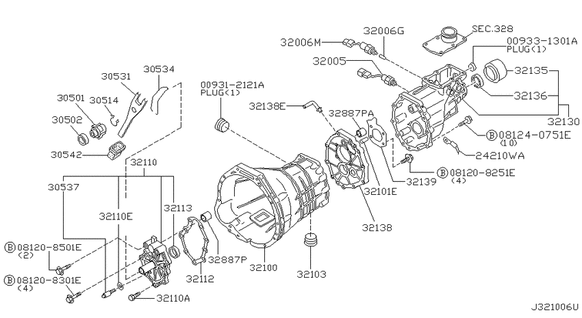 Transmission case & clutch release
