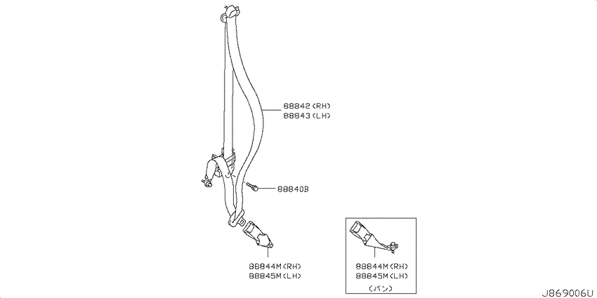 Rear seat belt