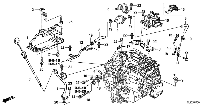 Oil level gauge/atf pipe