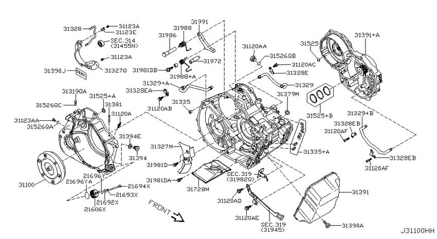 Torque converter,housing & case